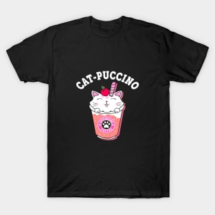 Catpuccino T-Shirt Cats Coffee Cappuccino Italian Coffee Funny Kawaii Cute kitten Cat Lover T-Shirt